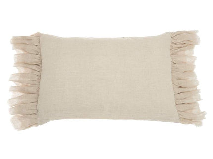 Sofia Blush Stitch Velvet Frills 22"x14" Throw Pillow