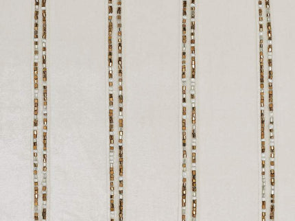 Sofia Ivory Beaded Stripes 20" Square Throw Pillow