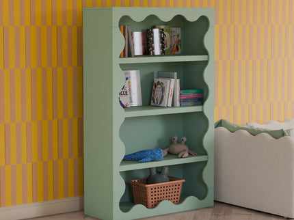M31111LS,Babyletto Kids,Lido Wave Bookcase in Light Sage