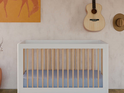 M9001WN,Babyletto,Lolly 3-in-1 Convertible Crib w/Toddler Bed Conversion Kit in White/Natural