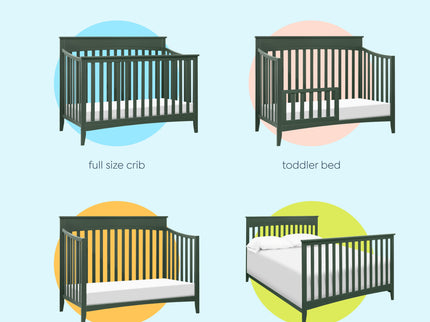 M9301FRGR,DaVinci,Grove 4-in-1 Convertible Crib in Forest Green