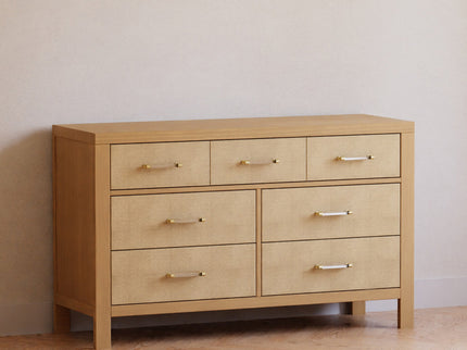 M24816HYPSEW,Namesake,Eloise 7-Drawer Assembled Dresser in Honey & Performance Sand Eco-Weave