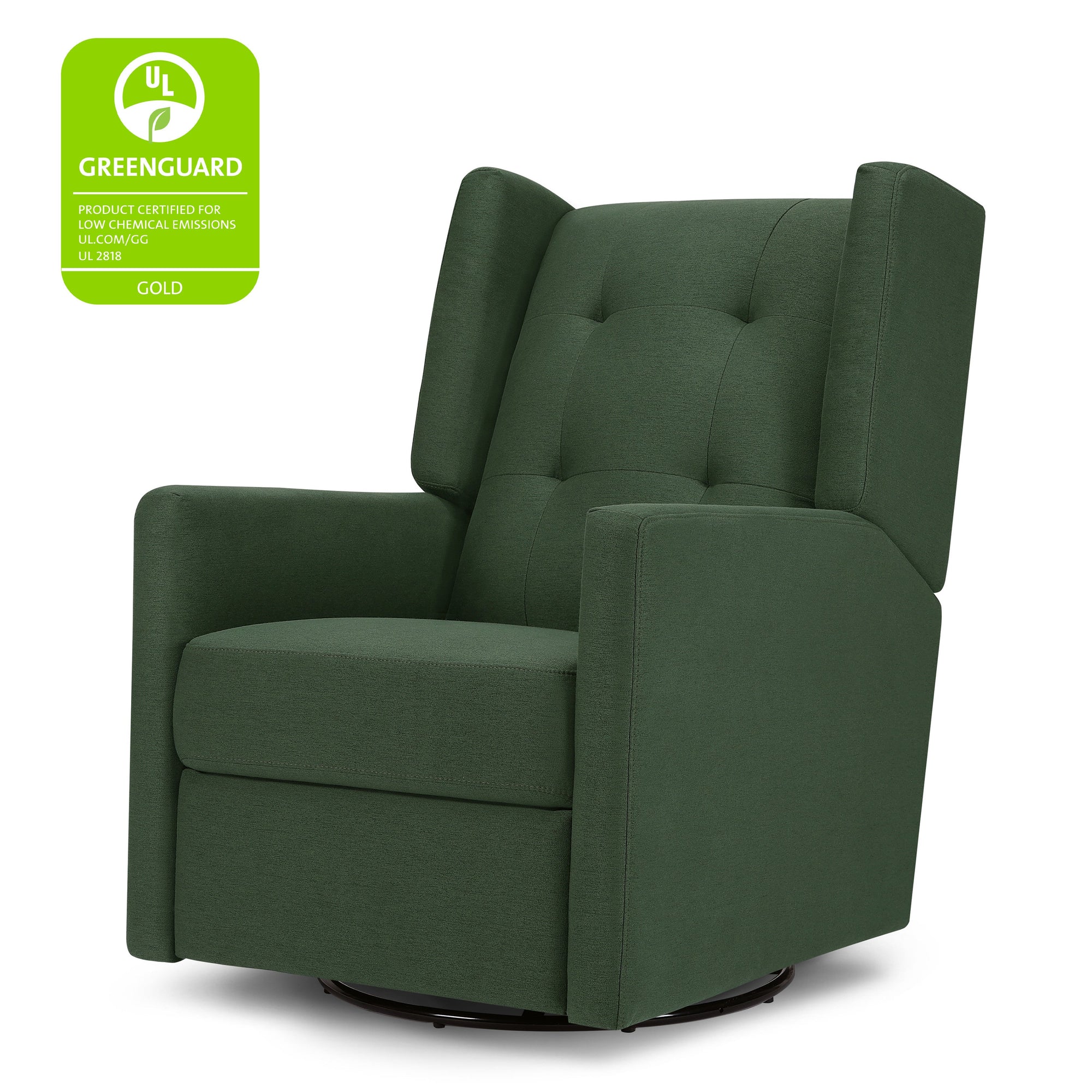 M21287PNG,DaVinci,Maddox recliner and swivel glider in Pine Green