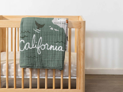 T27033,Babyletto,Beach Bum Muslin All-Stages Midi Crib Sheet in GOTS Certified Organic Cotton