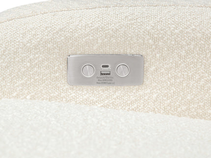 M23188WBLB,Babyletto,Nami Glider Recliner w/ Electronic Control and USB in Ivory Boucle w/Light Wood Base