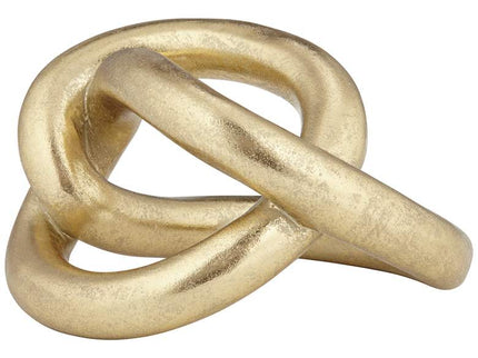 Squiggly II 6 1/2" High Shiny Gold-Leaf Chain Sculpture