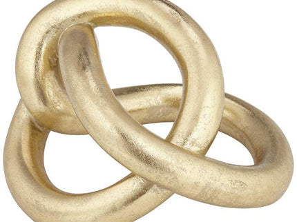 Squiggly II 6 1/2" High Shiny Gold-Leaf Chain Sculpture