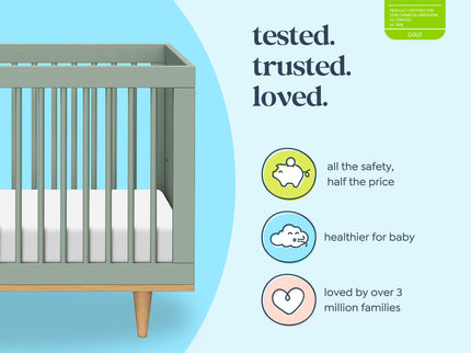 W4901LSHY,DaVinci,Marley 3-In-1 Convertible Crib in Light Sage & Honey