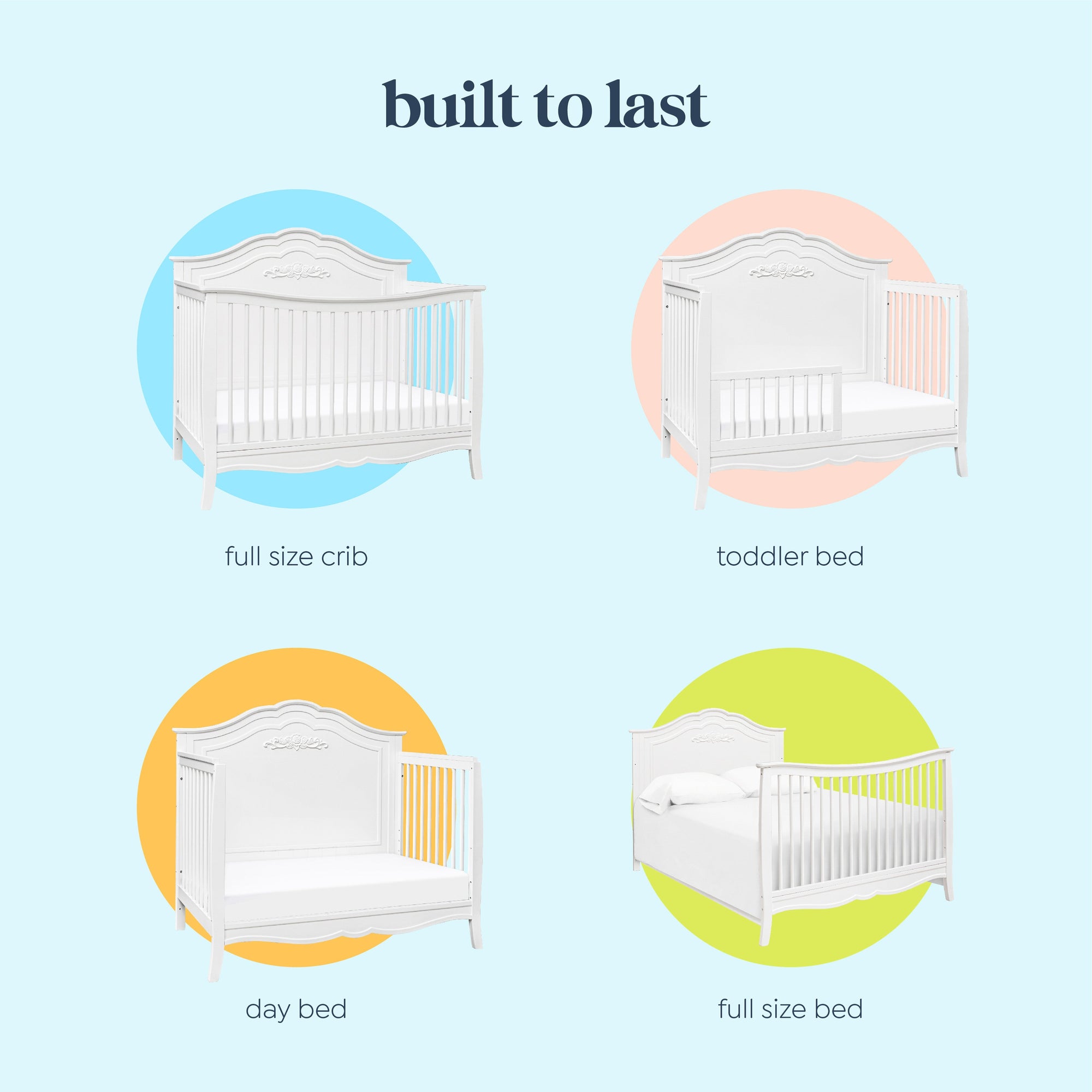 M20801W,DaVinci,Fiona 4-in-1 Convertible Crib in White