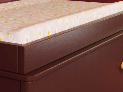 M9023CRN,Babyletto,Lolly 3-Drawer Changer Dresser w/Removable Changing Tray in Crimson/Natural