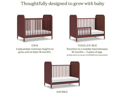 M26742CR,Namesake,Brimsley Tambour 3-in-1 Convertible Crib in Crimson