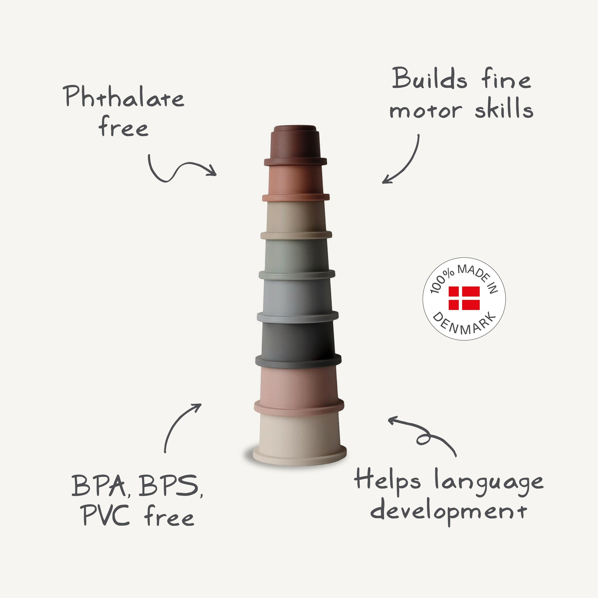 MSC-40, Mushie Stacking Cups Toy