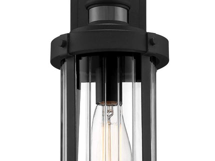 Stan 15" High Texture Black Motion Sensor Outdoor Wall Light