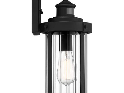 Stan 15" High Texture Black Motion Sensor Outdoor Wall Light