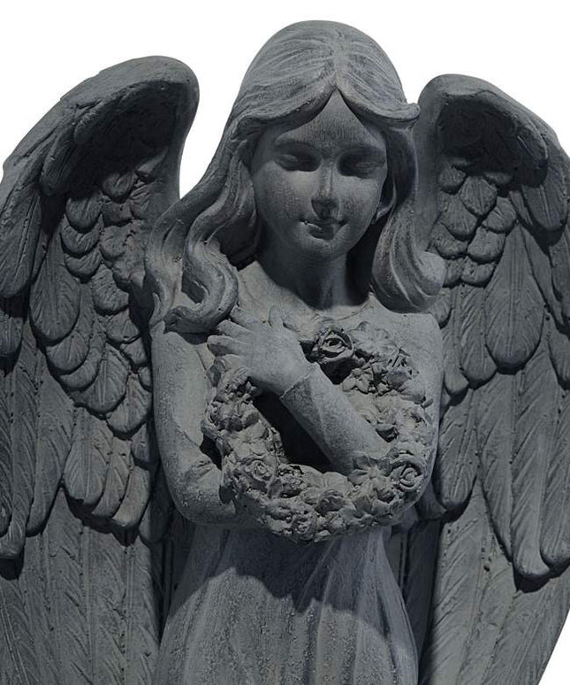 Standing Angel 25" High Faux Greystone Indoor-Outdoor Statue