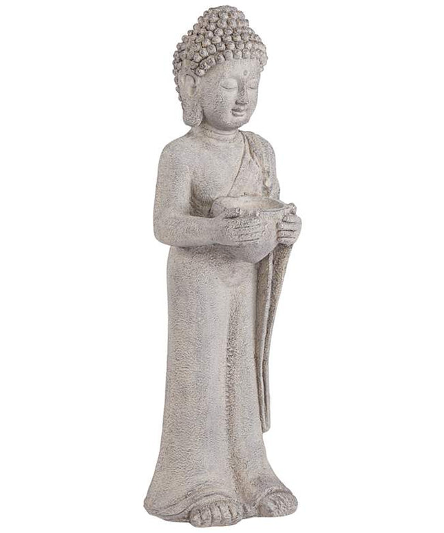 Standing Buddha 32" High Gray Indoor-Outdoor Statue