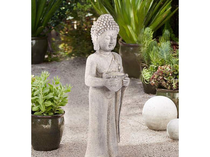 Standing Buddha 32" High Gray Indoor-Outdoor Statue