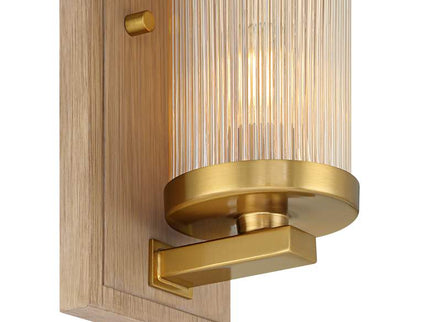 Stiffel Palais 12 1/2" High Gold and Wood Wall Sconce Set of 2