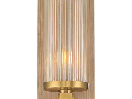 Stiffel Palais 12 1/2" High Gold and Wood Wall Sconce Set of 2