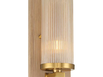 Stiffel Palais 12 1/2" High Gold and Wood Wall Sconce Set of 2