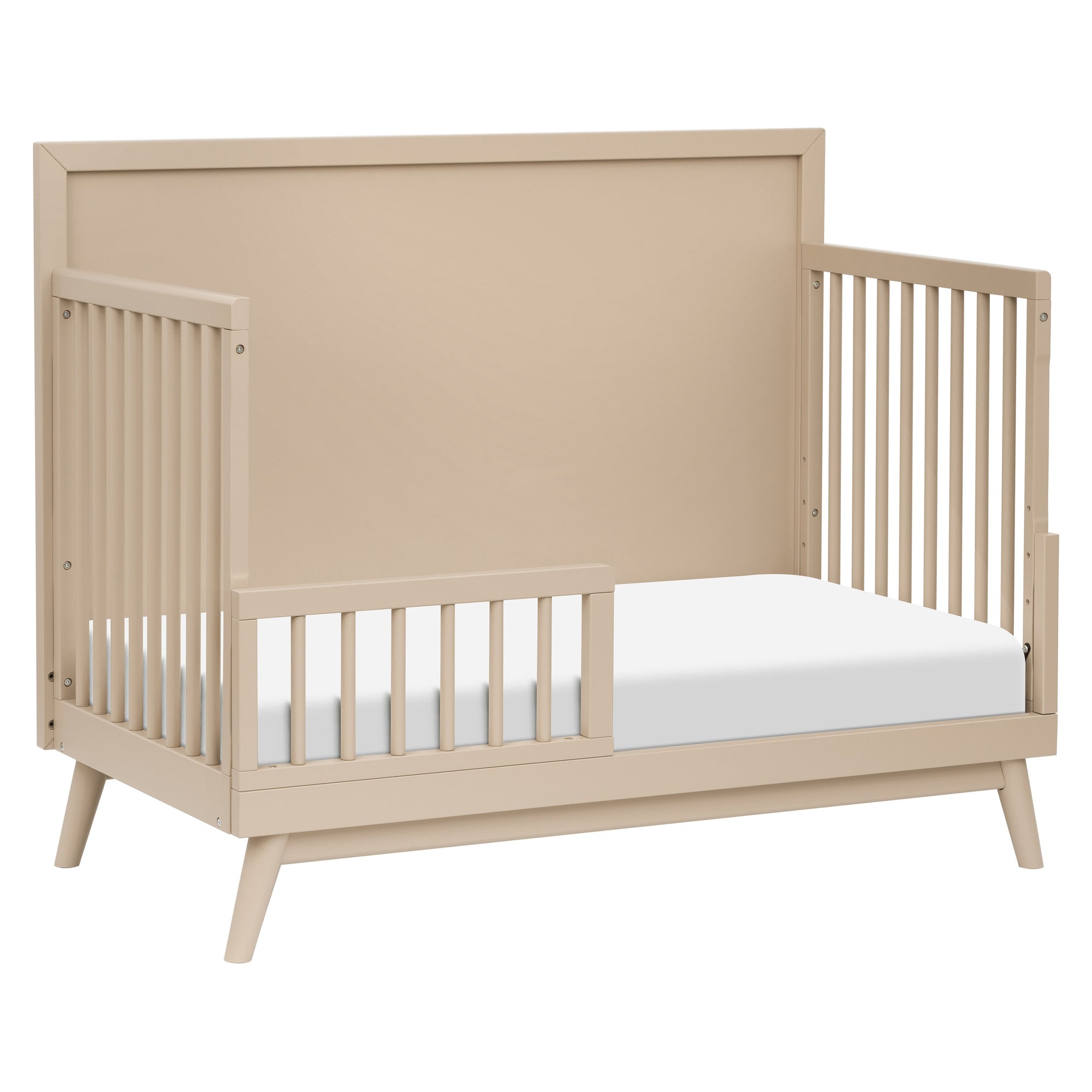 M15901TPE,Babyletto,Palma Mid-Century 4-in-1 Convertible Crib w/Toddler Bed Conversion in Taupe