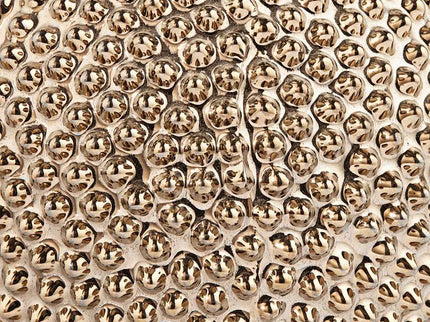 Studio 55D 8" High Glossy Brass Textured Ceramic Vase