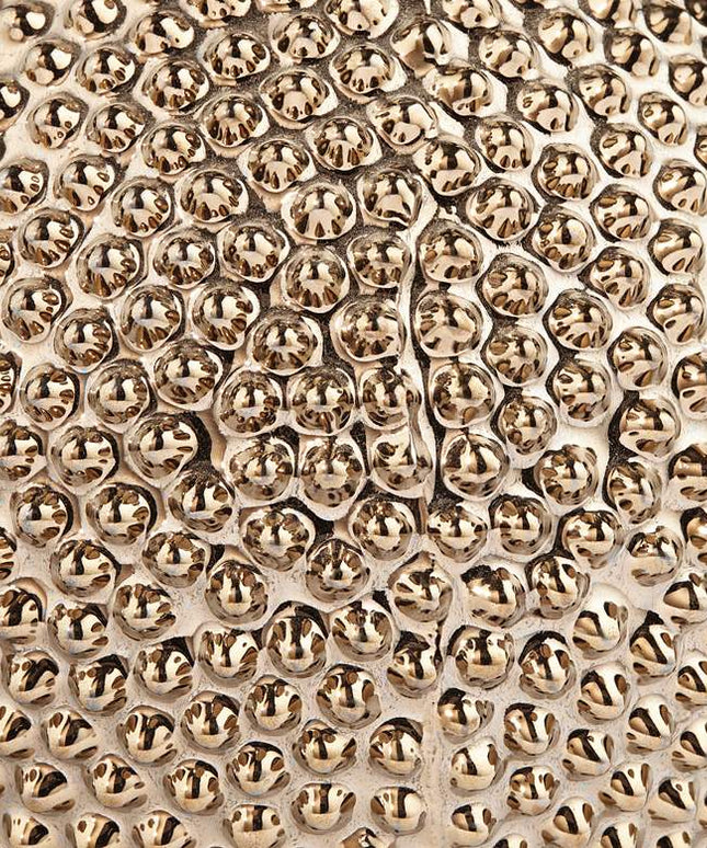 Studio 55D 8" High Glossy Brass Textured Ceramic Vase