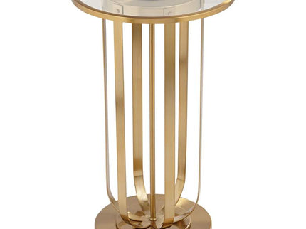 Studio 55D Blaine 14" Wide Modern Gold Metal and Glass Accent Table