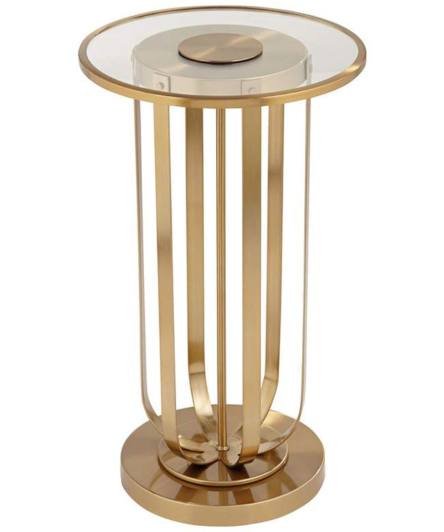 Studio 55D Blaine 14" Wide Modern Gold Metal and Glass Accent Table