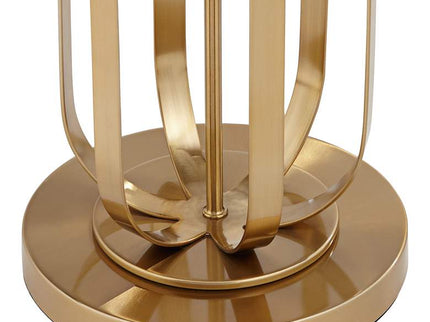 Studio 55D Blaine 14" Wide Modern Gold Metal and Glass Accent Table