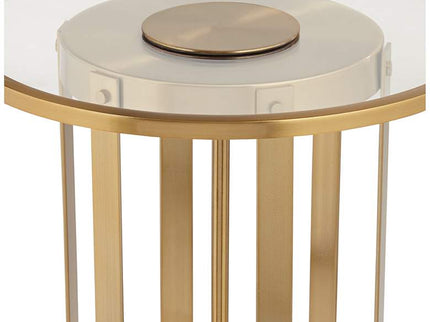 Studio 55D Blaine 14" Wide Modern Gold Metal and Glass Accent Table