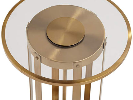 Studio 55D Blaine 14" Wide Modern Gold Metal and Glass Accent Table
