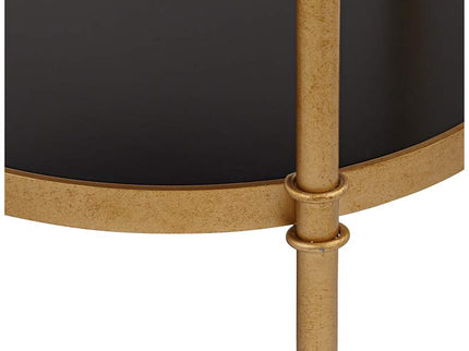 Studio 55D Cason 18 3/4" Wide Black and Gold Round 3-Tier Side Table