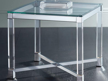 Studio 55D Jenna 22" Square Modern Acrylic and Glass Top Accent Table