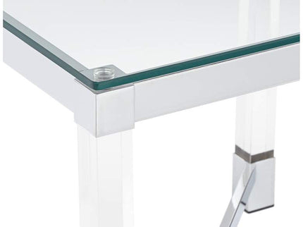 Studio 55D Jenna 22" Square Modern Acrylic and Glass Top Accent Table