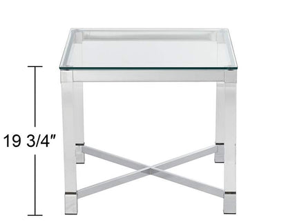 Studio 55D Jenna 22" Square Modern Acrylic and Glass Top Accent Table