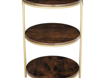 Studio 55D Keanu 15 1/4" Wide Light Bronze 3 Tier Side Table