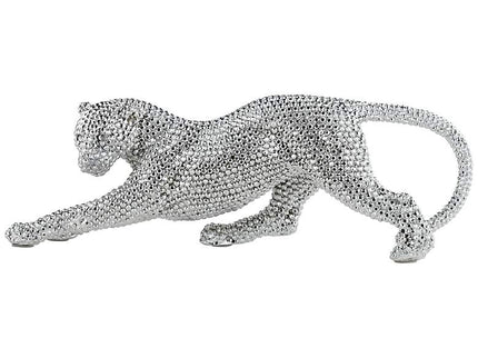 Studio 55D Silver Prowling Leopard 17 1/2" Wide Accent Sculpture