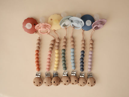 Mushie Silicone Pacifier Clip | Eva