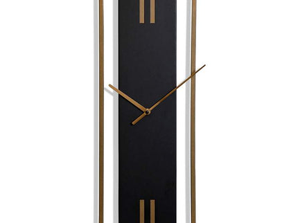 Stylecraft Slim Time 24" Modern Black and Bronze Metal Wall Clock