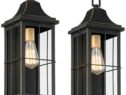 Sunderland 18 1/2" High Black Finish Steel Wall Sconce Set of 2