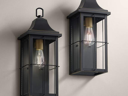 Sunderland 18 1/2" High Black Finish Steel Wall Sconce Set of 2