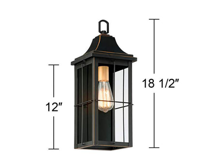 Sunderland 18 1/2" High Black Finish Steel Wall Sconce Set of 2