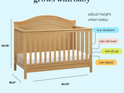 M12801HY,DaVinci,Charlie 4-in-1 Convertible Crib in Honey