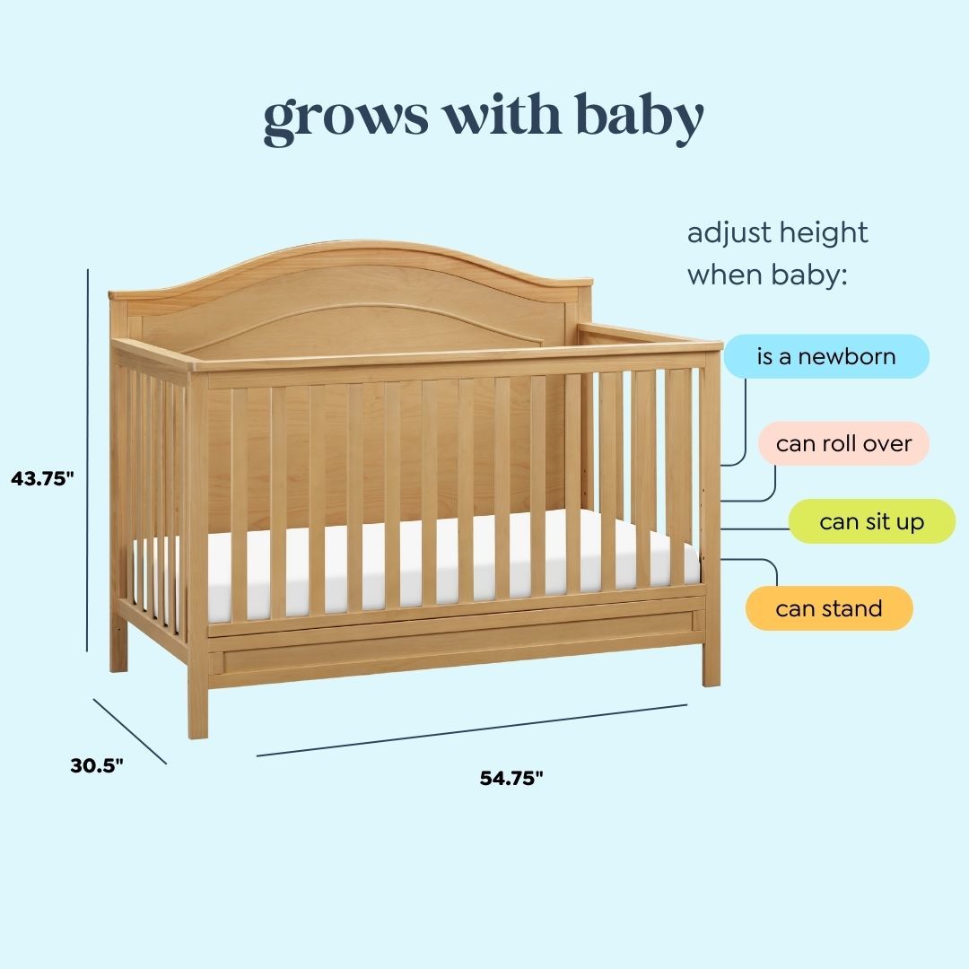 M12801HY,DaVinci,Charlie 4-in-1 Convertible Crib in Honey
