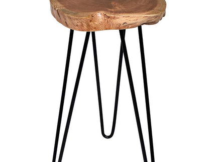 Suri 22" Wide Natural Wood and Black Accent Table