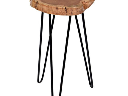 Suri 22" Wide Natural Wood and Black Accent Table