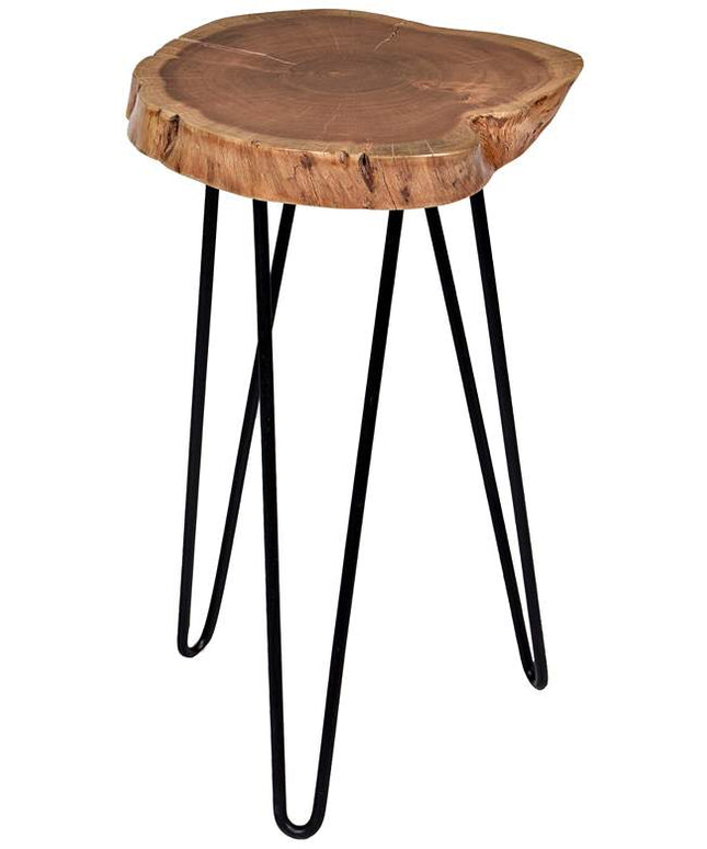 Suri 22" Wide Natural Wood and Black Accent Table