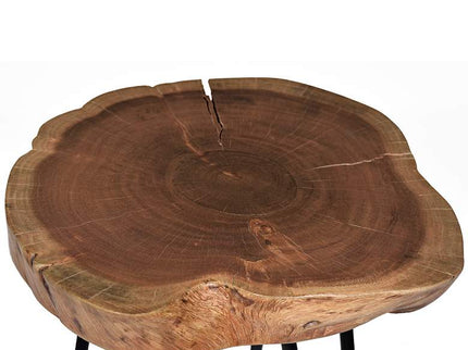 Suri 22" Wide Natural Wood and Black Accent Table
