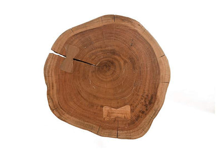 Suri 22" Wide Natural Wood and Gold Accent Table